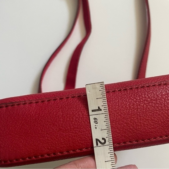 Fossil Crossbody Leather Satchel Bag Carson Style Red Casual One Size - Picture 13 of 17